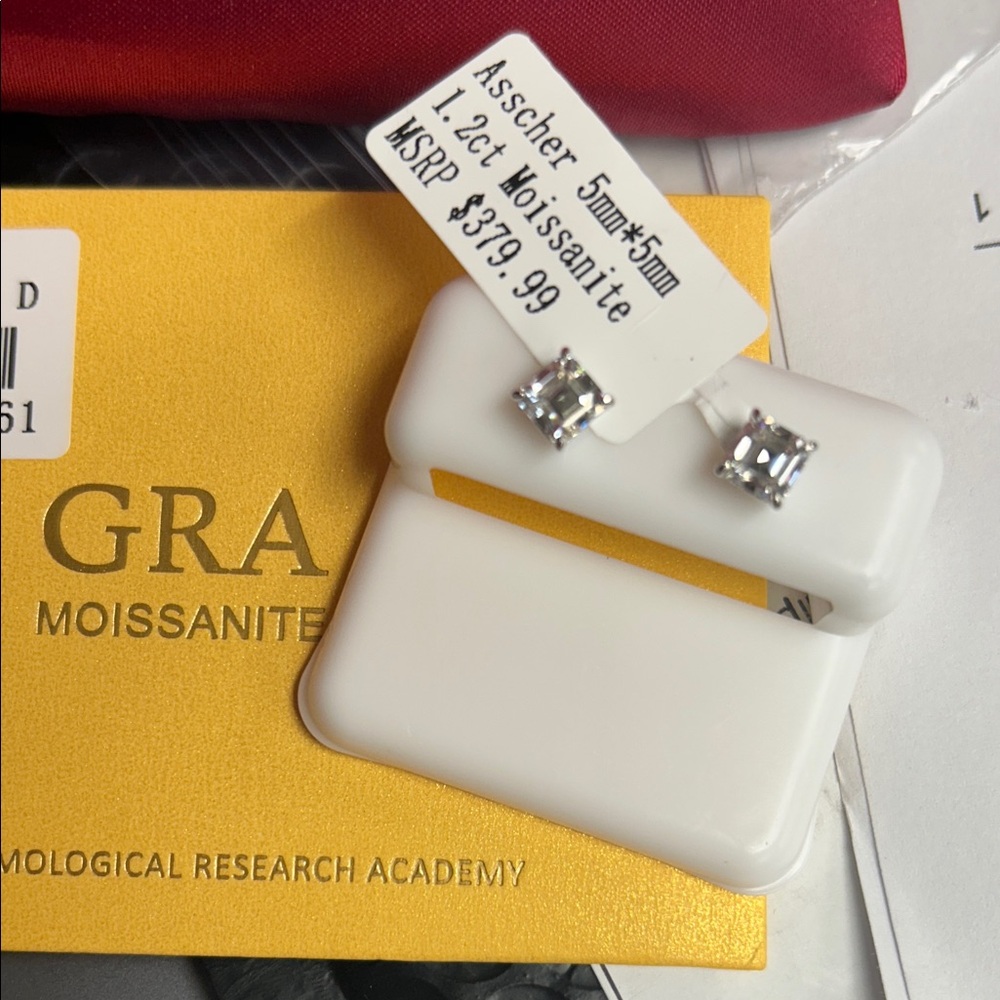 Asscher Cut Moissanite Earrings